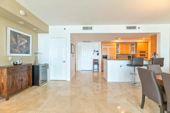 kitchen front door view