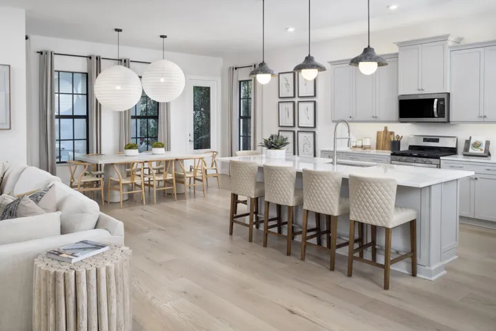 Stock photos represent builder's floorplan