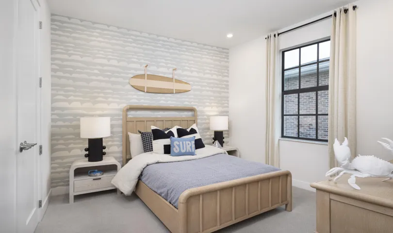 Stock photos represent builder's floorplan