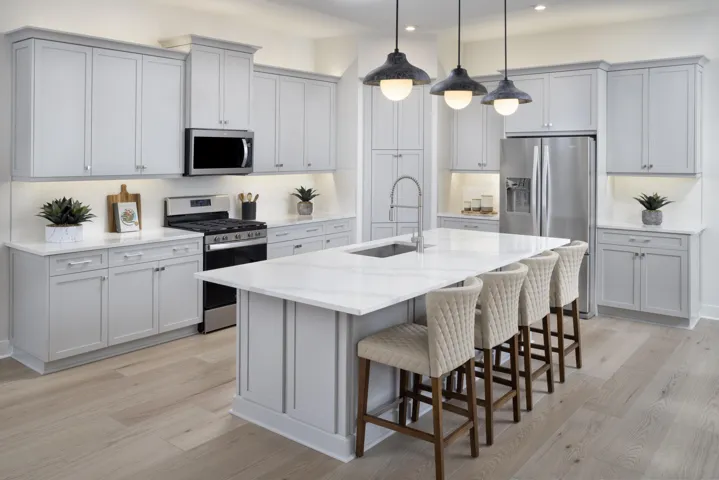 Stock photos represent builder's floorplan