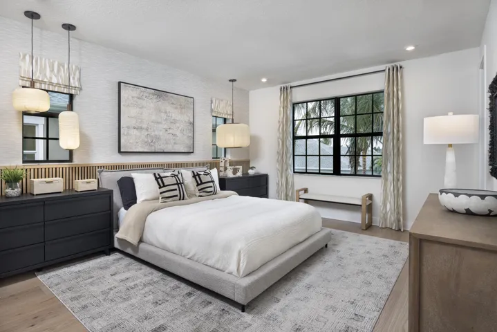 Stock photos represent builder's floorplan