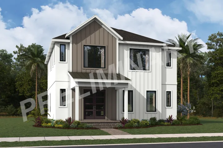 Stock photos represent builder's floorplan