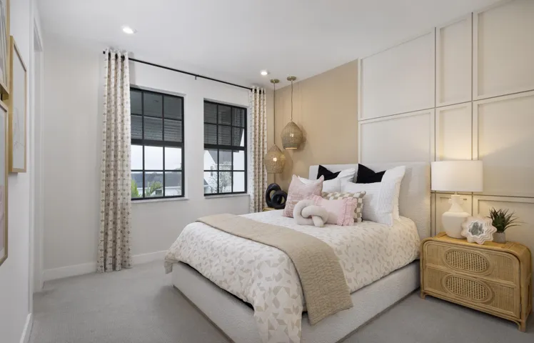 Stock photos represent builder's floorplan