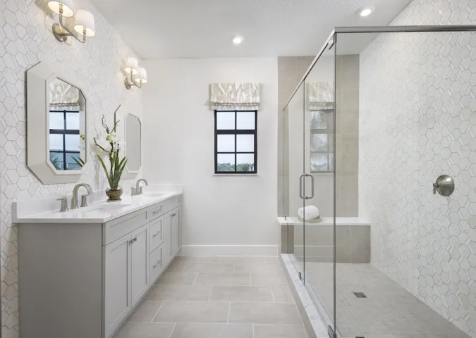 Stock photos represent builder's floorplan