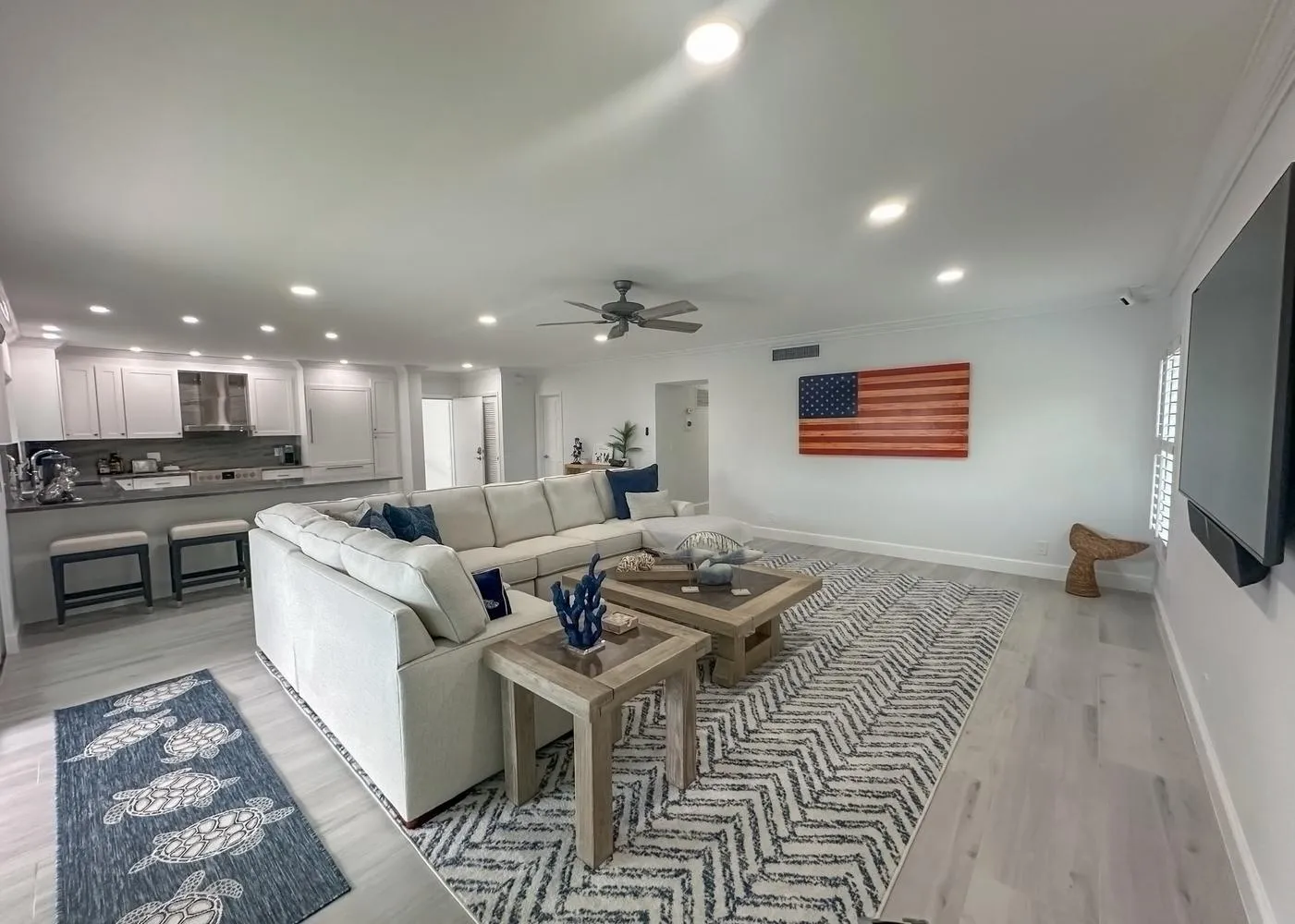 Open concept living dining