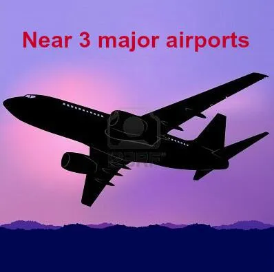 Near 3 major airports