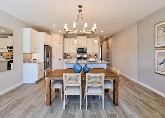 Stock photos represent builder's floorplan