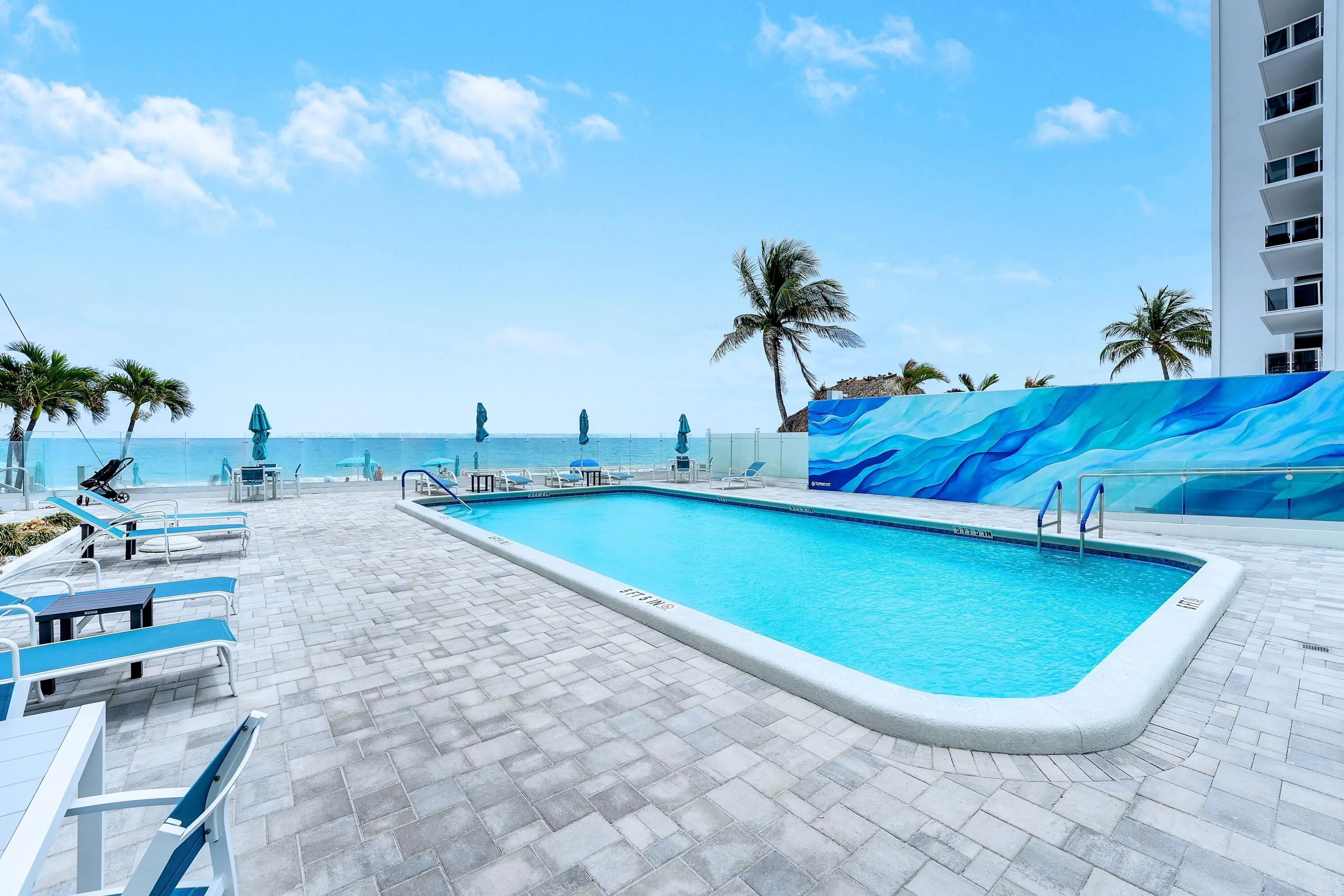 Newly Updated Oceanfront Pool Area