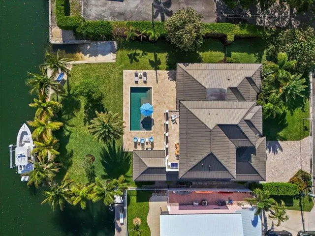 Aerial View of home and dock