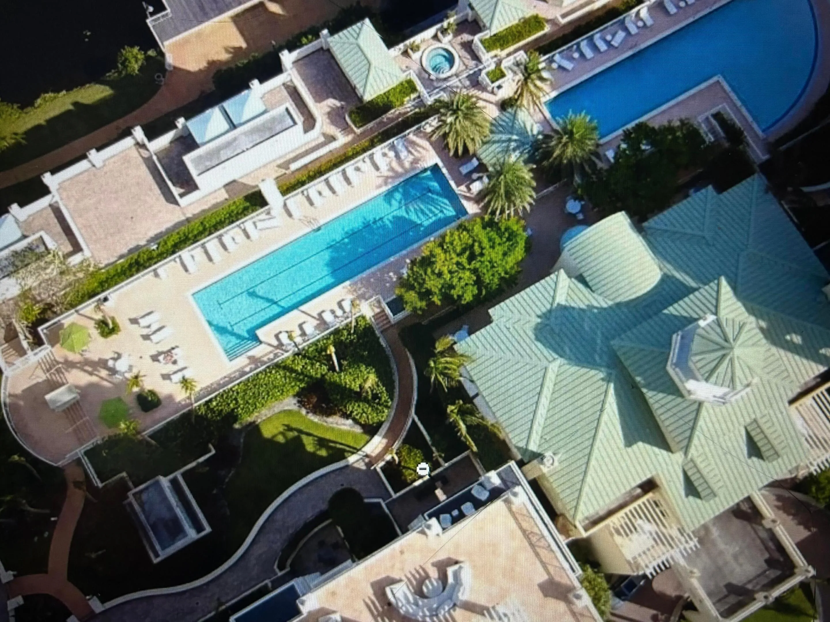Drown Shot of the two Pool & Patio Areas