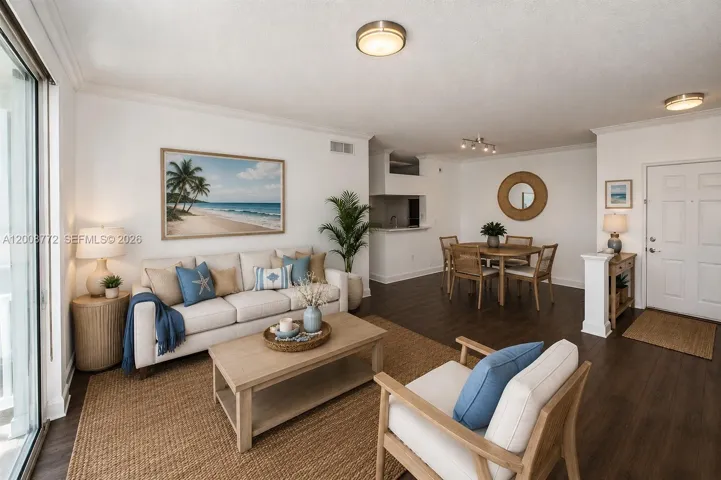 VIRTUALLY STAGED LIVING and DINING RM