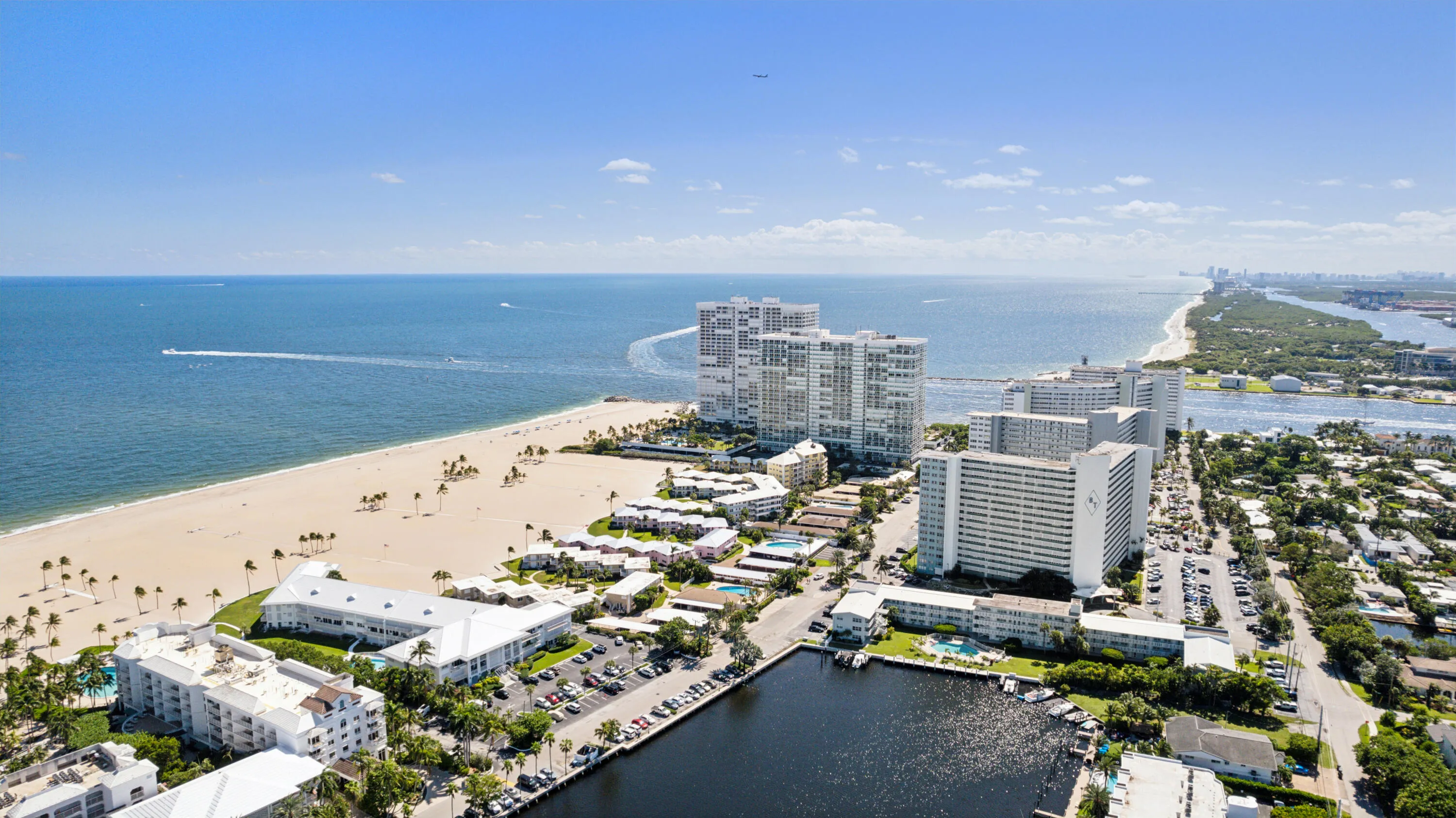 Surrounded by water, enjoy sweeping ocean views and cruise ships.