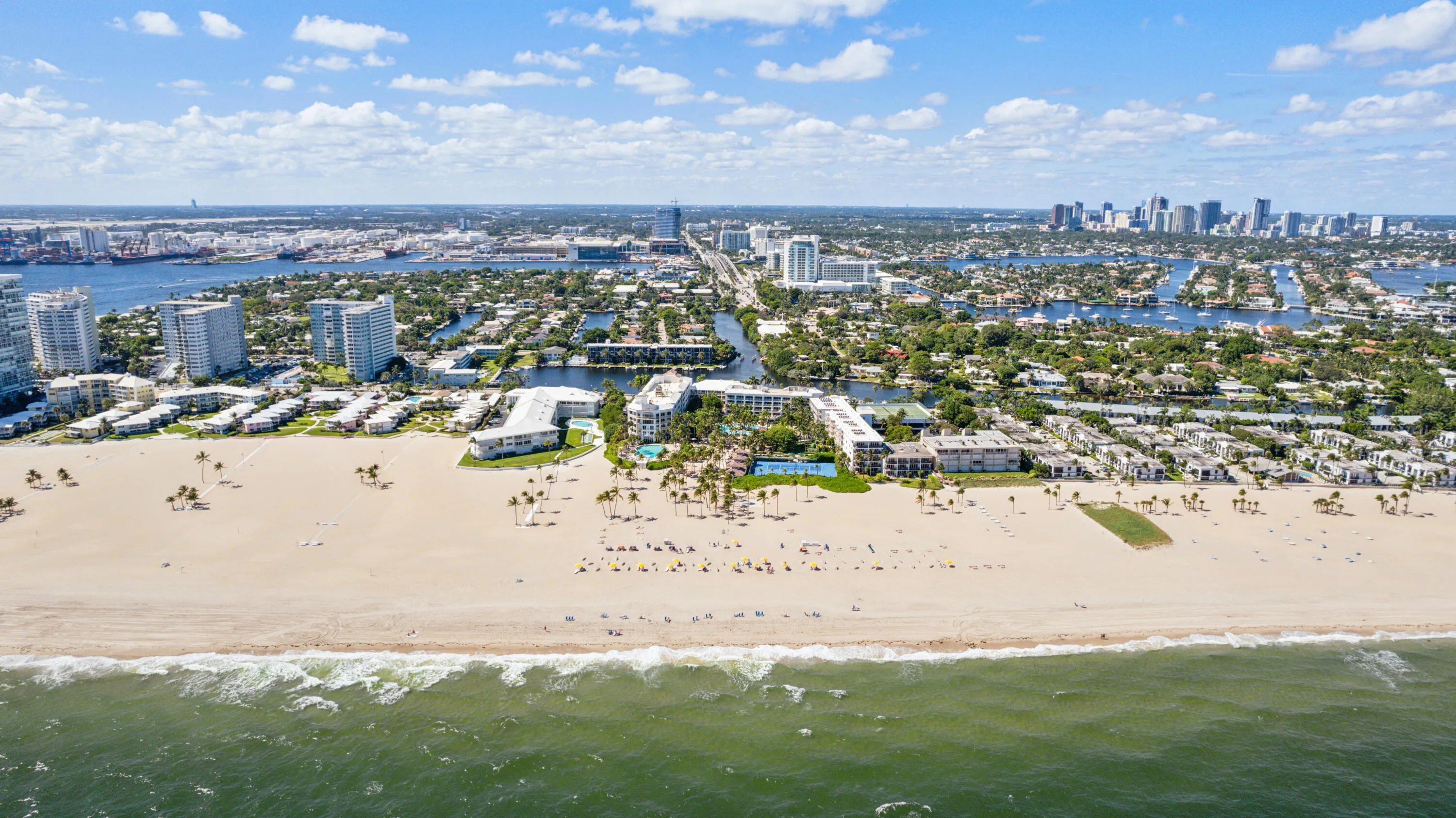 Surrounded by water, enjoy sweeping ocean views and cruise ships.