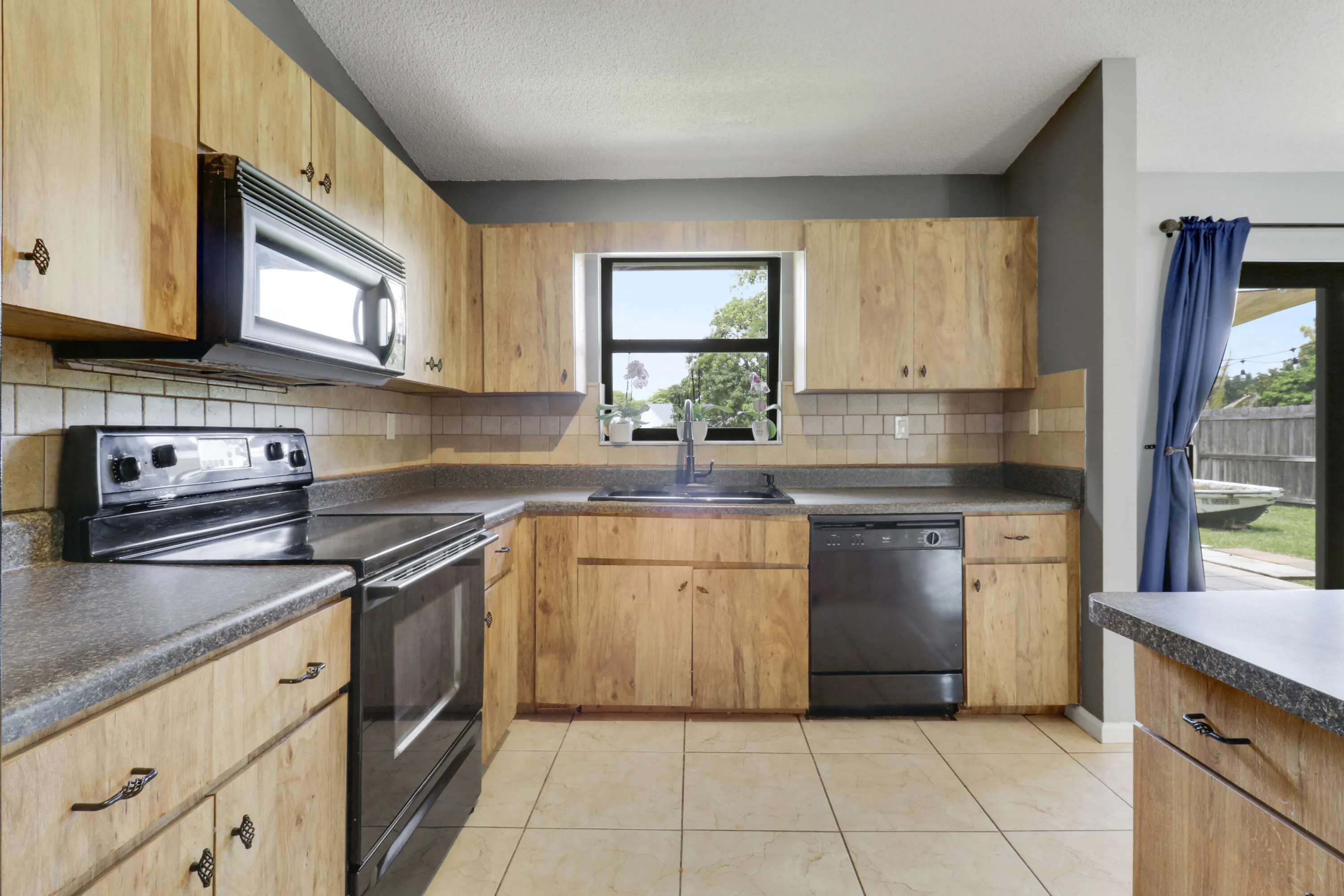Kitchen with lots of natural light