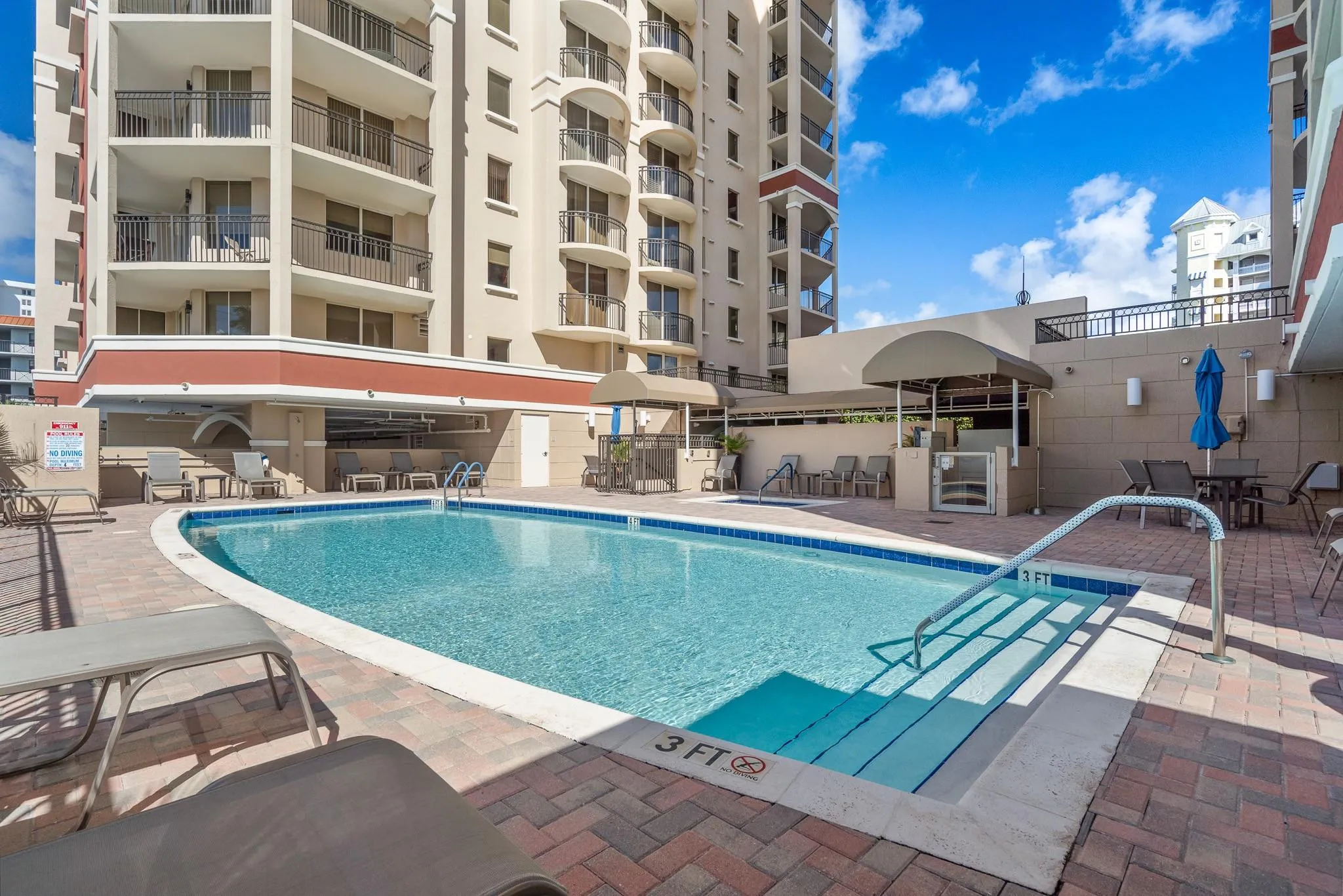 SUNSET POOL on the West side of complex.