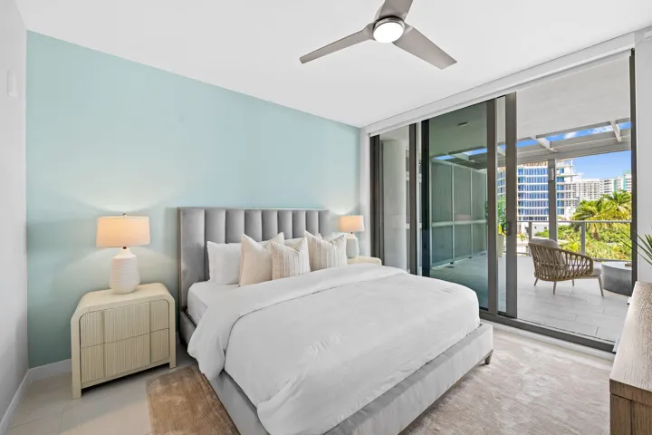 En-suite Guest Bedroom 1 with access to the 555sf. East terrace