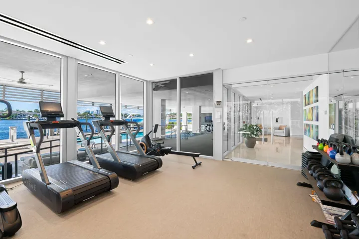 Fitness center overlooking the Intracoastal