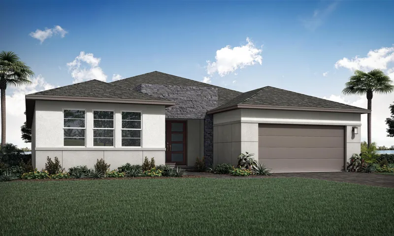 Stock photos represent builder's floorplan
