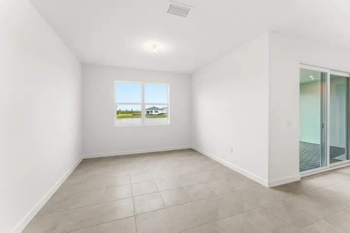Stock photos represent builder's floorplan