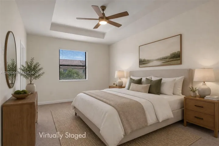 Virtually staged Primary bedroom