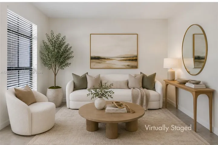 Virtually staged living room