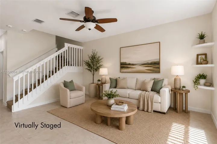 Virtually staged Family room