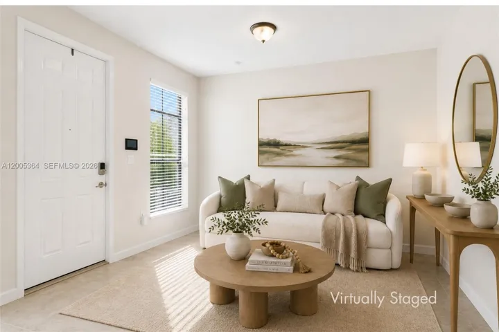 Virtually staged living room