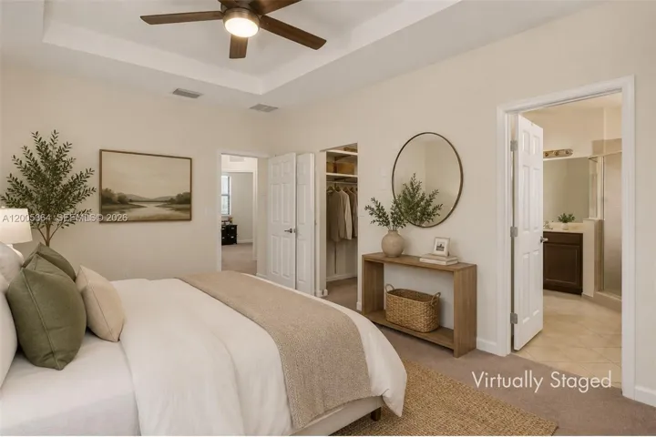 Virtually staged Primary bedroom