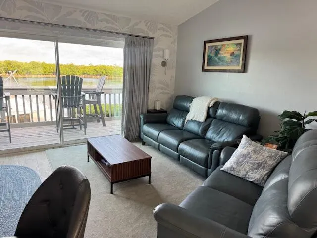 Living area with wonderful water views from your private balcony