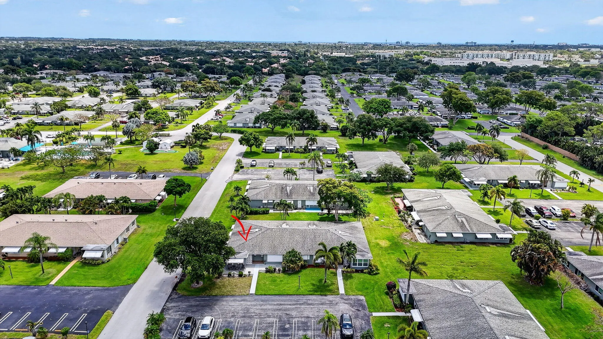 Aerial looking E- the clubhouse is to the L