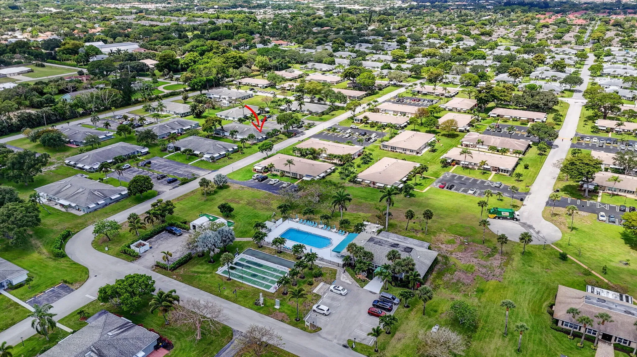 From the villa- a short walk or bike ride to the clubhouse + pool