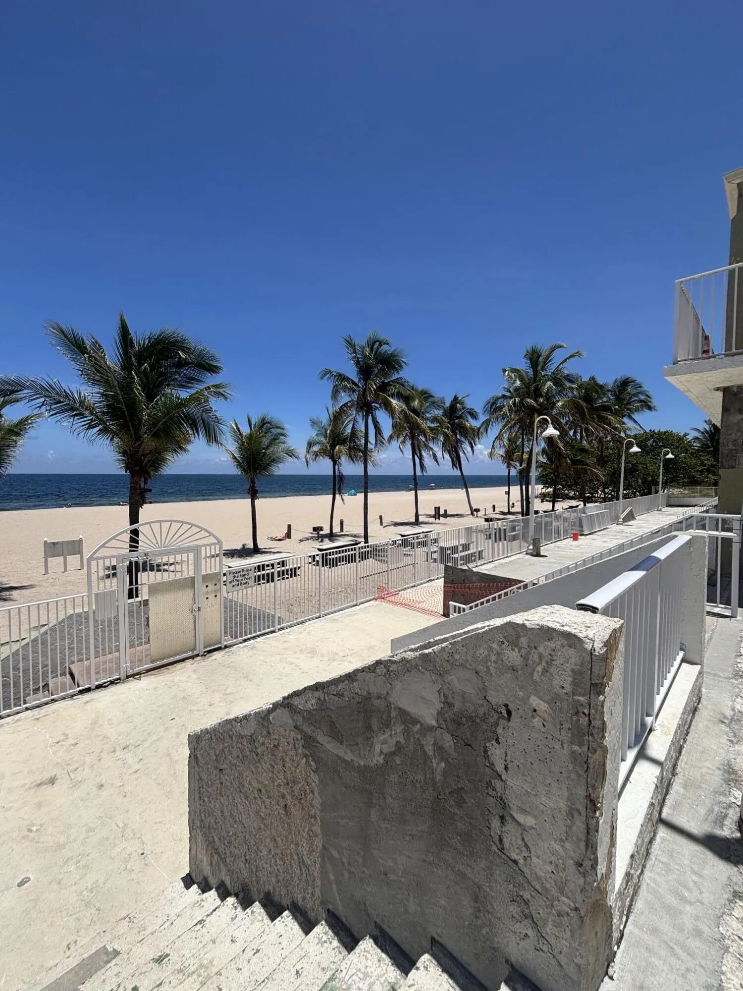 Recreation center steps from the sand.