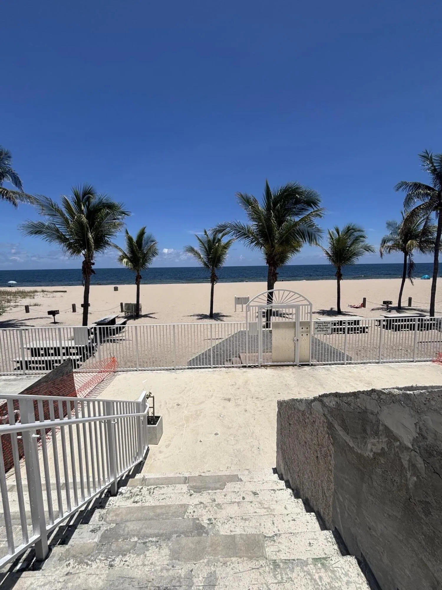 Recreation center steps from the sand.