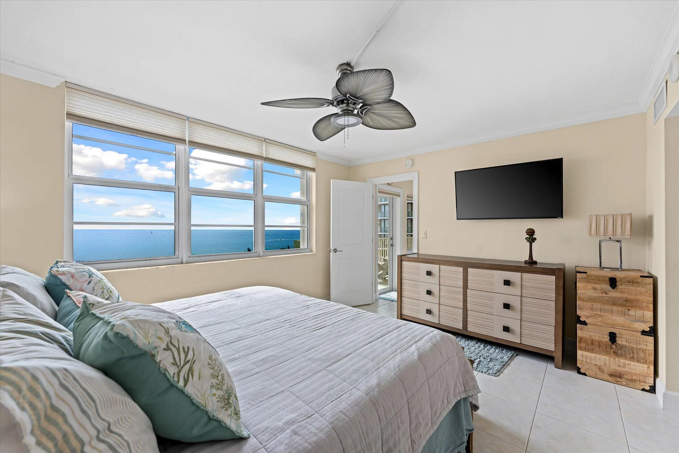 Primary bedroom with ocean view!
