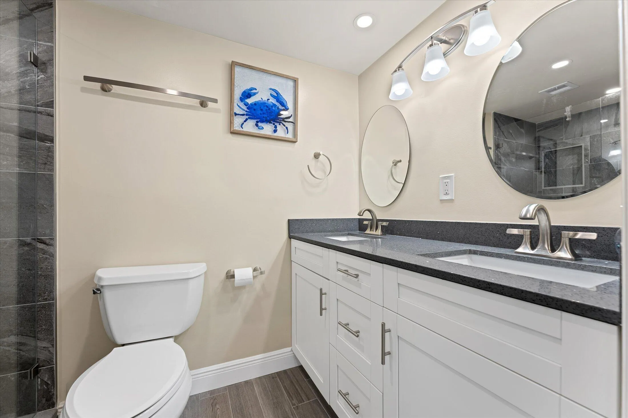 Primary bathroom double sinks
