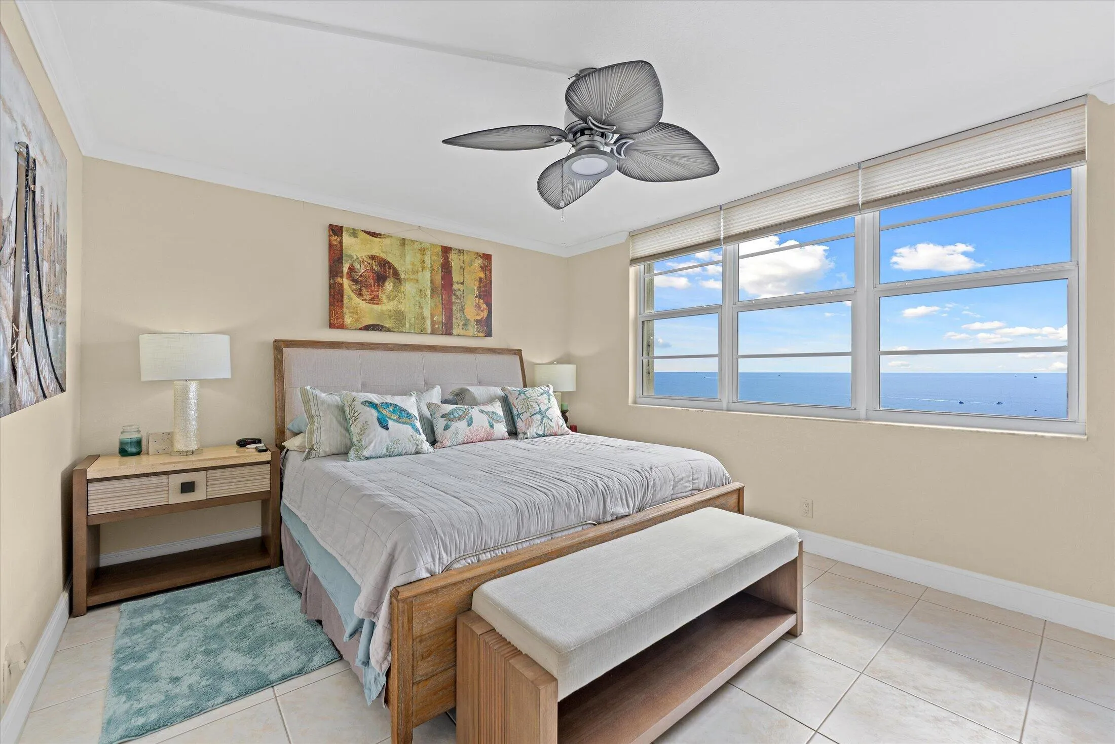 Primary bedroom with ocean view!