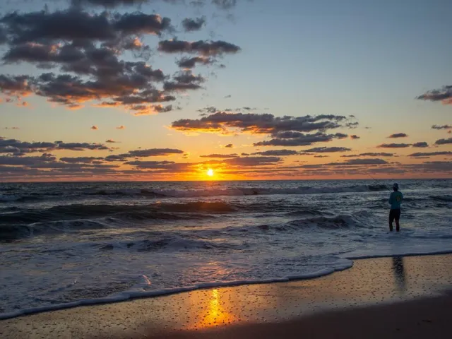 Walking and fishing at sunrise are good for the soul