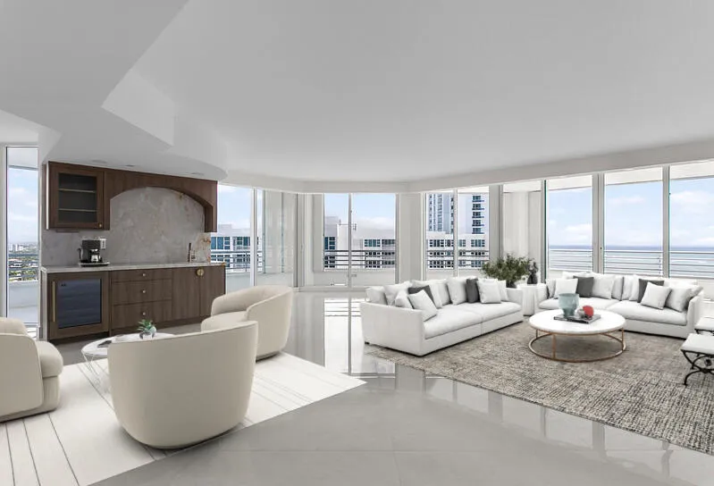 Living Room & Bar Area Virtually Staged