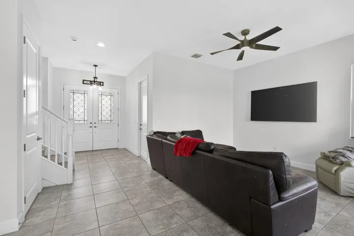 Viewing from foyer to front of house
