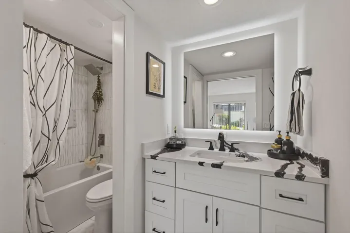 Upgraded, brightened; LED-framed mirror