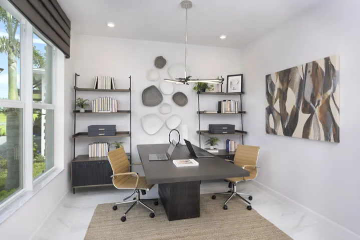 Stock photos represent builder's floorplan