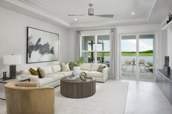 Stock photos represent builder's floorplan