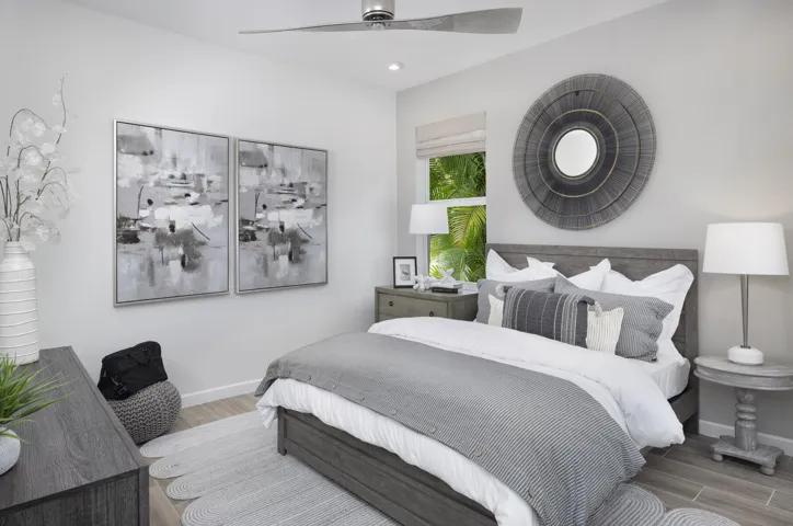 Stock photos represent builder's floorplan