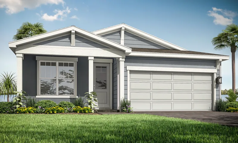 Stock photos represent builder's floorplan