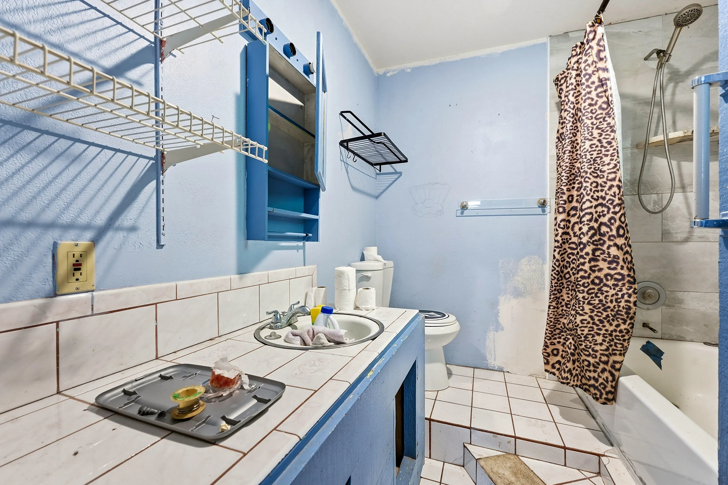 Converted garage studio bathroom
