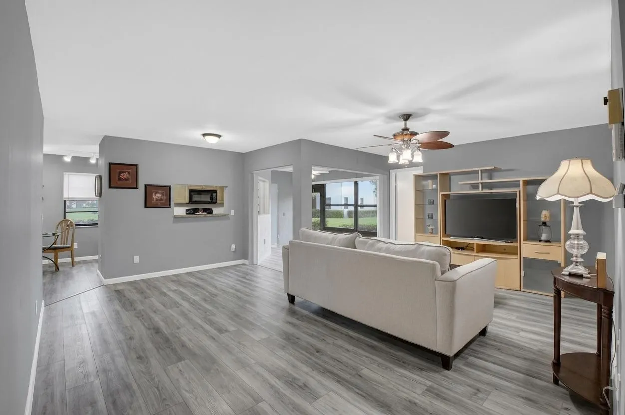 Virtually imagined open floor plan of living