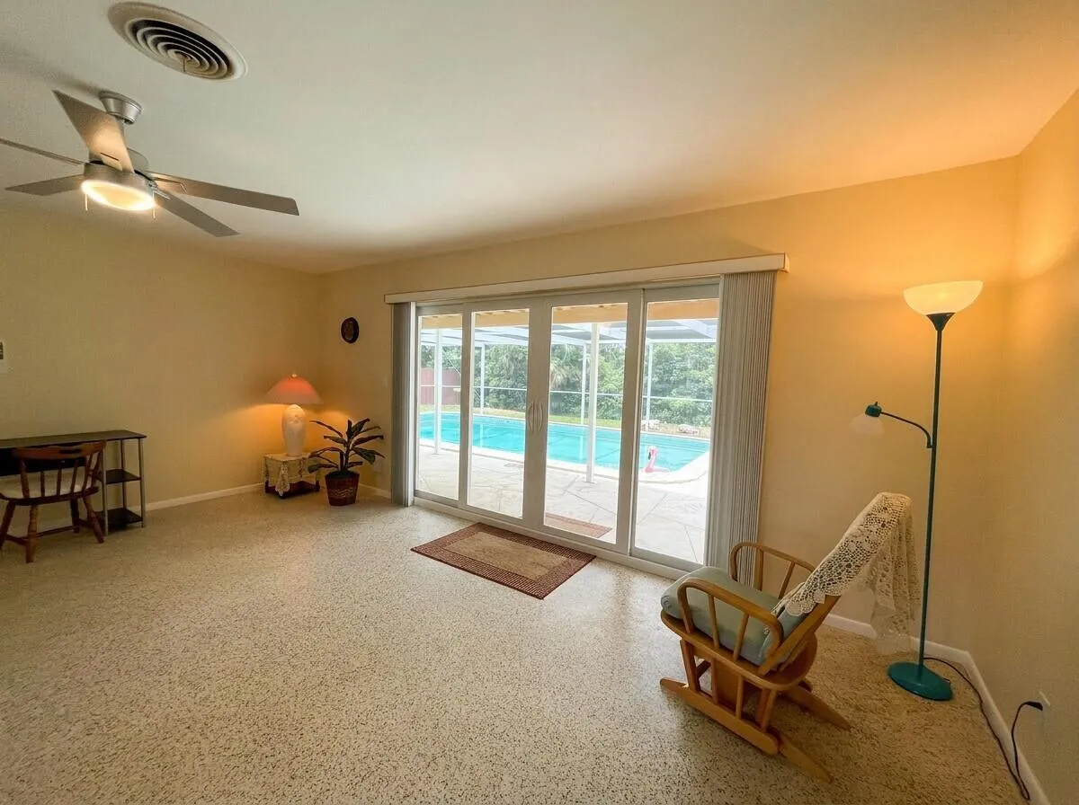 Living Room with Pool View