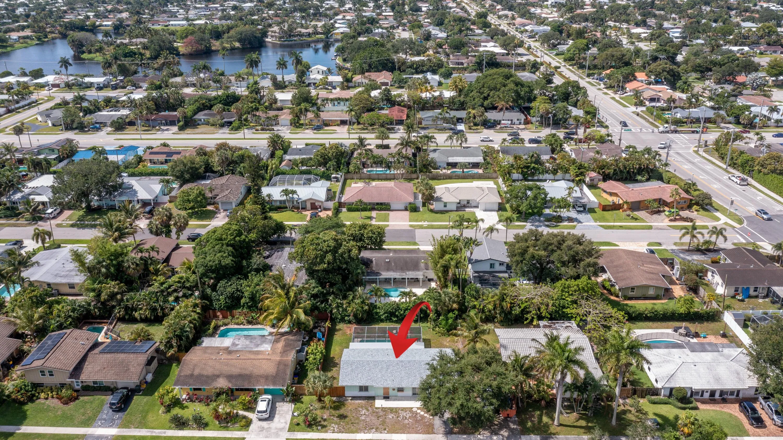 Aerial looking to the South