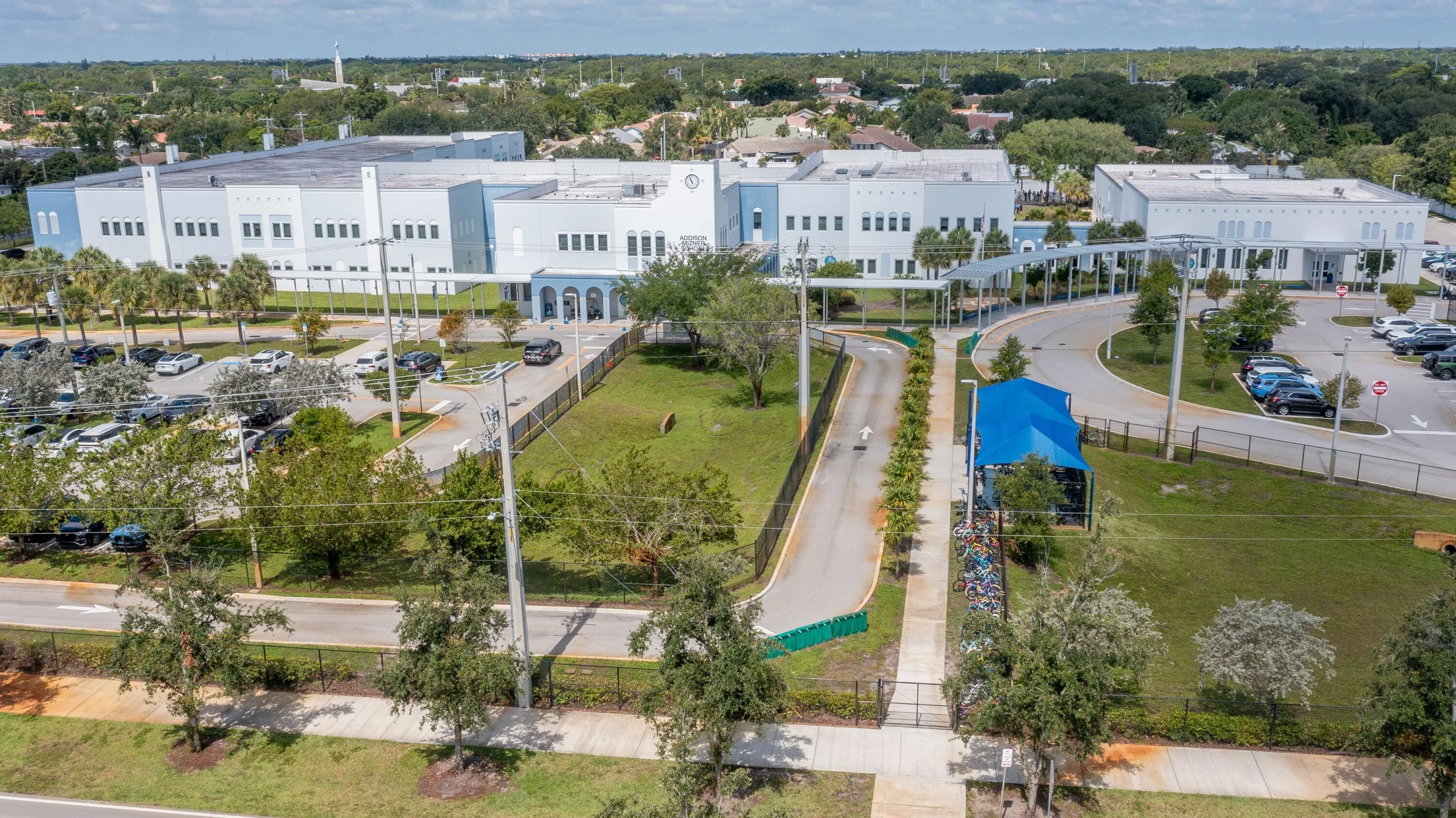 Aerial of Addison Mizner School K-8 very close proximity to Home.