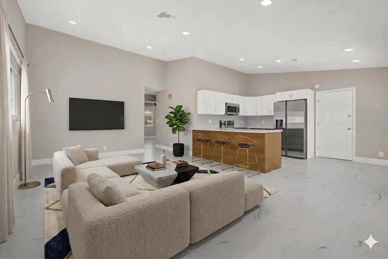 OPEN FLOOR PLAN WITH VAULTED CEILINGS